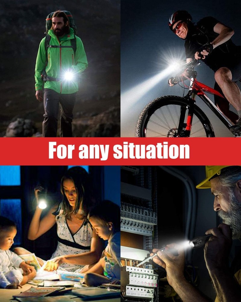 Victoper LED Flashlight 2 Pack, Bright Tactical Torch High 2 PACK, Black