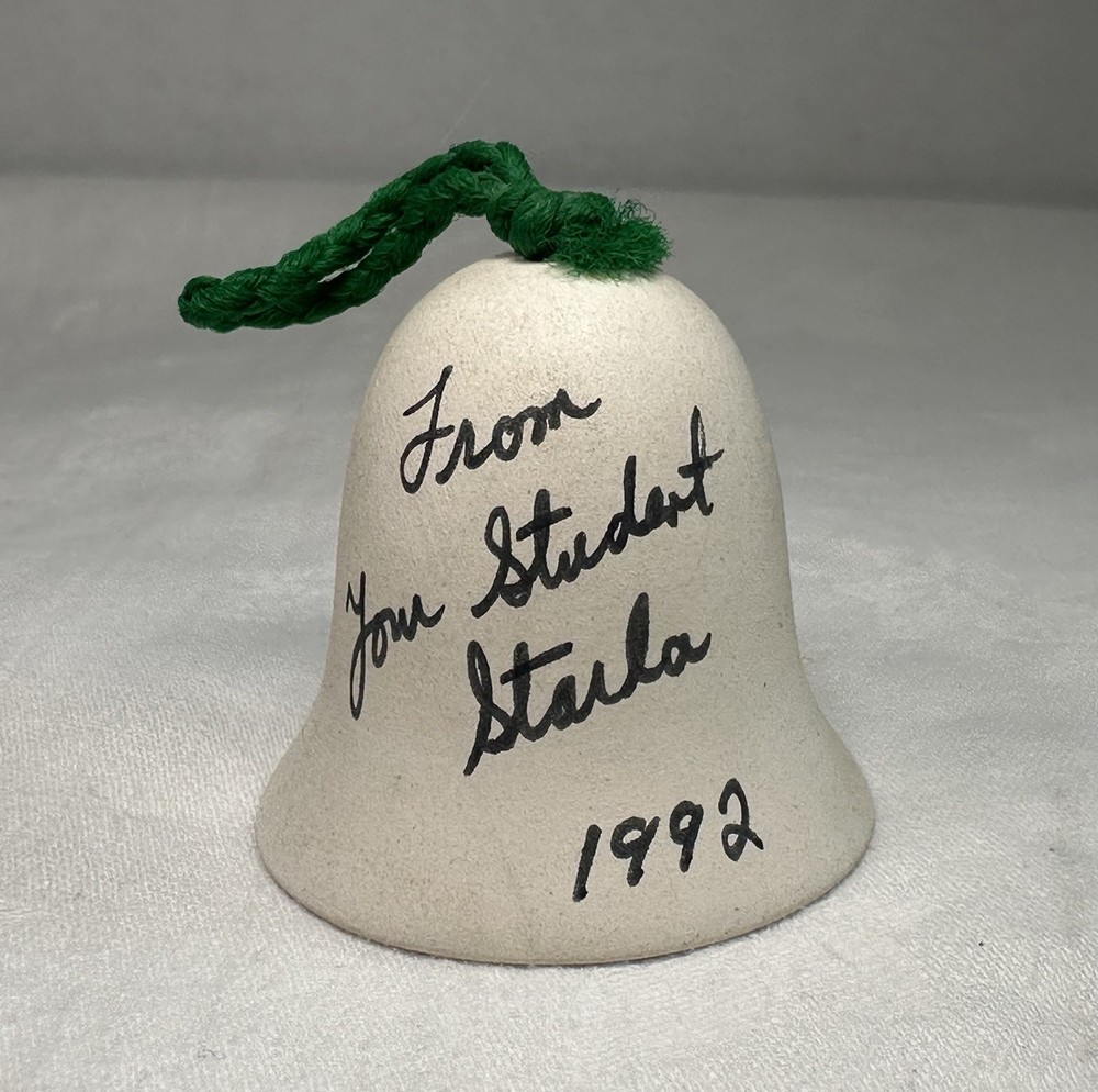 Small Ceramic Handpainted Christmas Ornament Bell