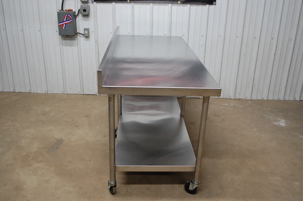 72" Heavy Duty Stainless Steel Kitchen Work Prep Table w/ Back Splash Casters 6'