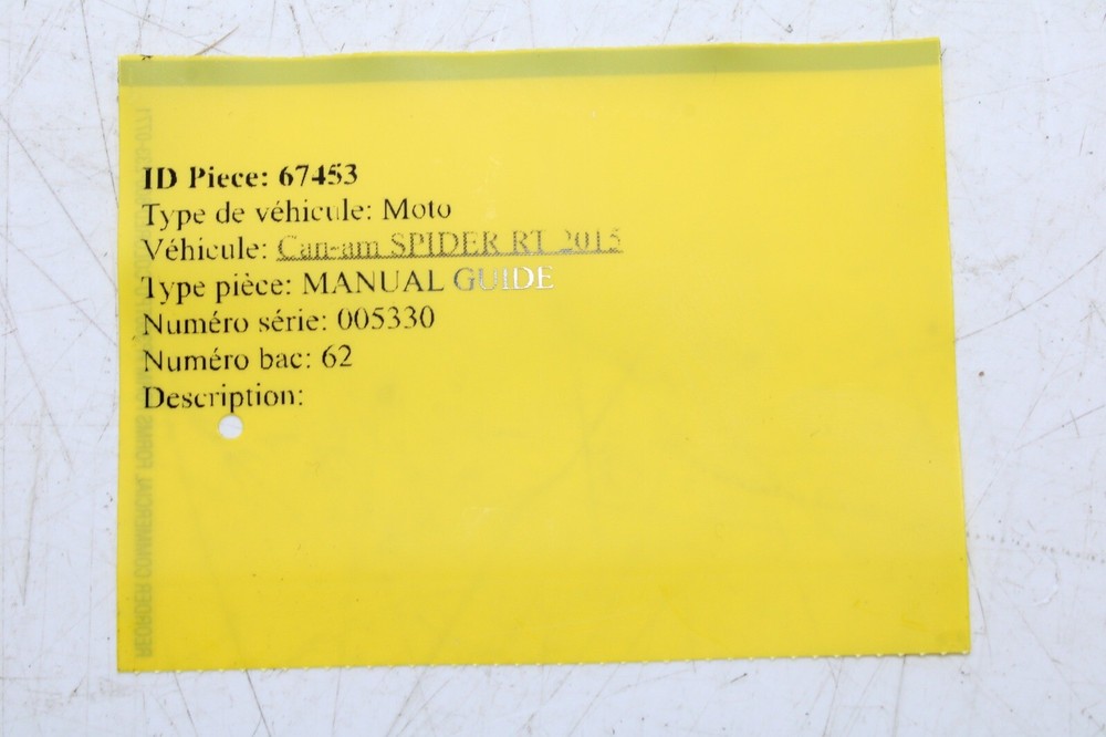2015 CAN-AM SPYDER RT OEM MANUAL GUIDE 520001502