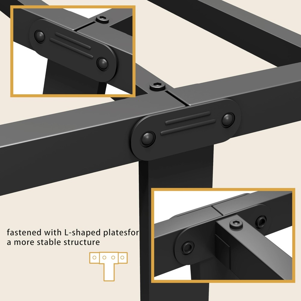Vengarus Metal Bed Frame,Twin Size Bed Frame with Headboard,Structurally Stab...
