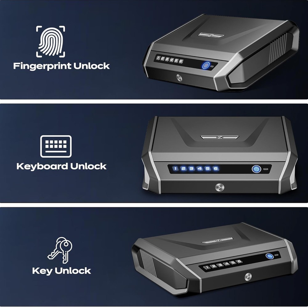 Quick Access Handgun Safe with Fingerprint & Keypad