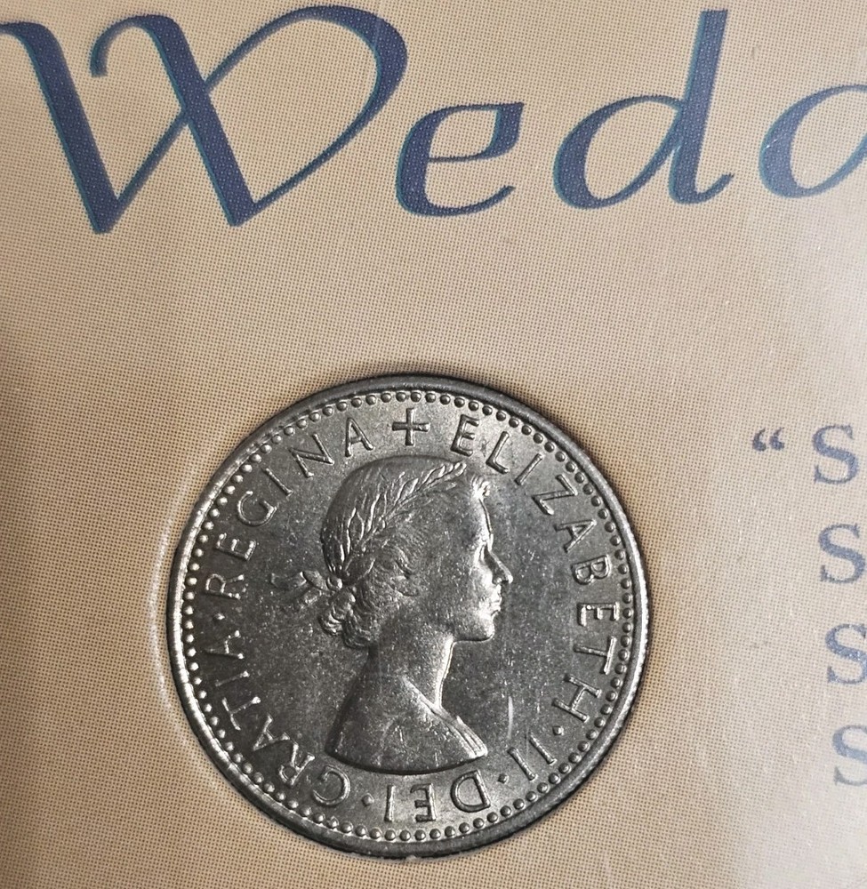 1966 Lucky Wedding Six Pence Coin Great Wedding Gift. 🎁 Pulled From Storage