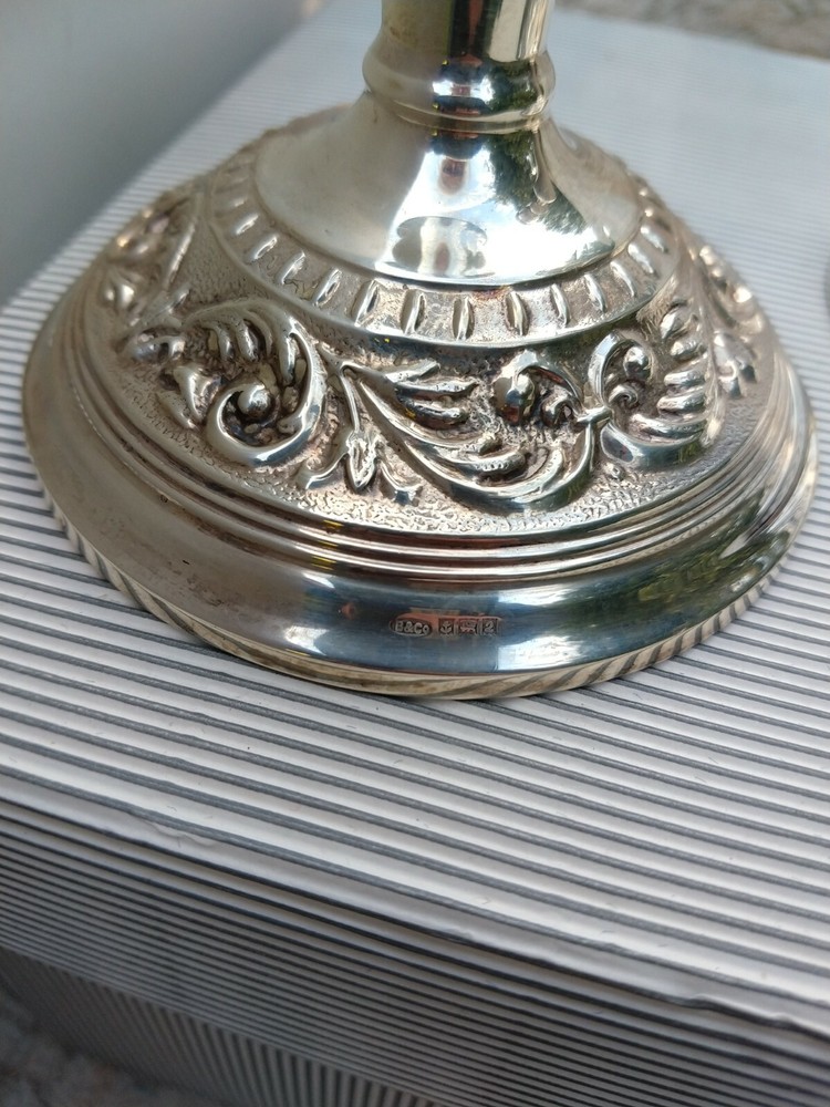 Stunning English Solid Silver Candlesticks Birm 1965 Nice Quality Condition