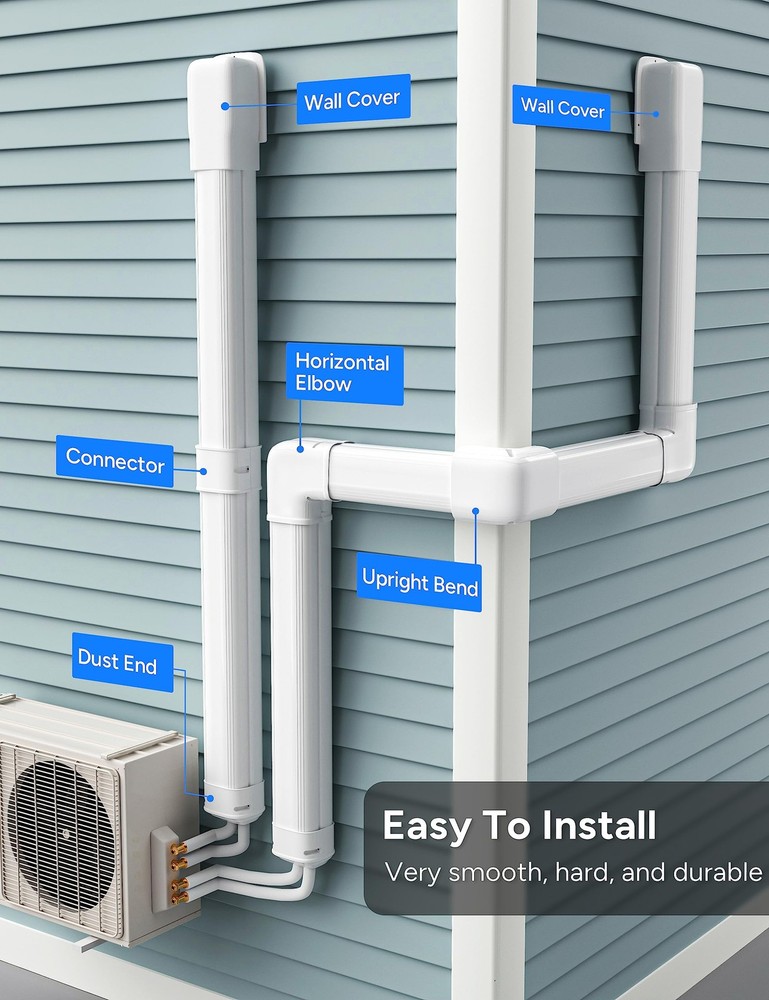 Toutgood 4'' Entry Wall Cover Line Set Cover Kit for Ductless Air Conditioner...