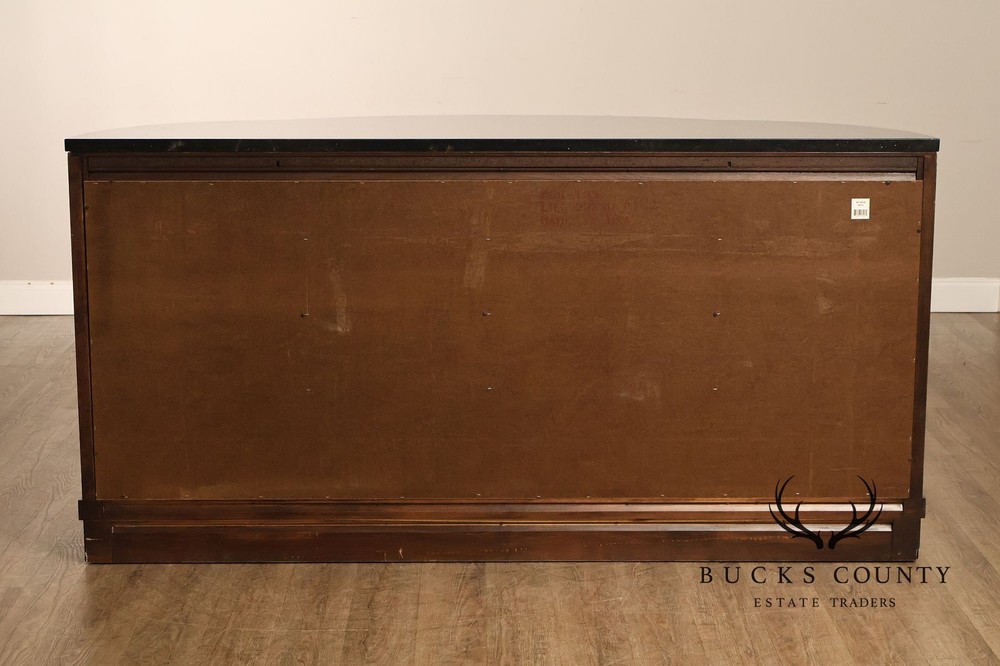 Bernhardt Art Deco Style Curved Front Sideboard With Black Granite Top
