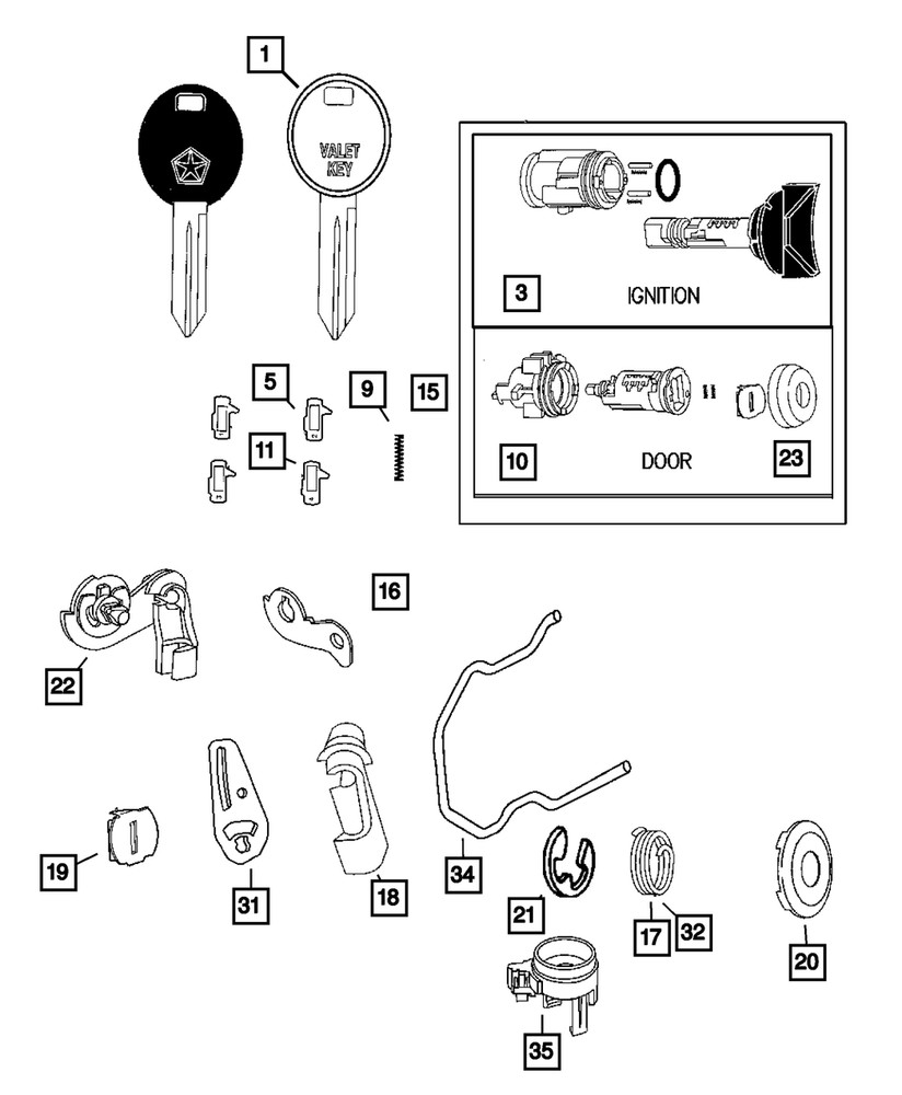 Genuine Mopar Blank Key 05102247AB