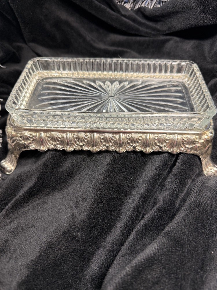 Silver Plated Dish and Base with Legs Antique