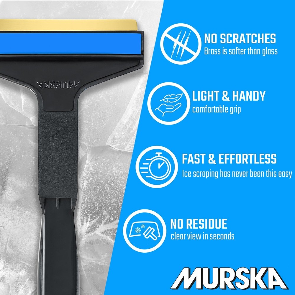 Car Ice Scraper Brass Blade 14,5 inch 2 Pack Ice Scraper Long Handle Ice Scra...