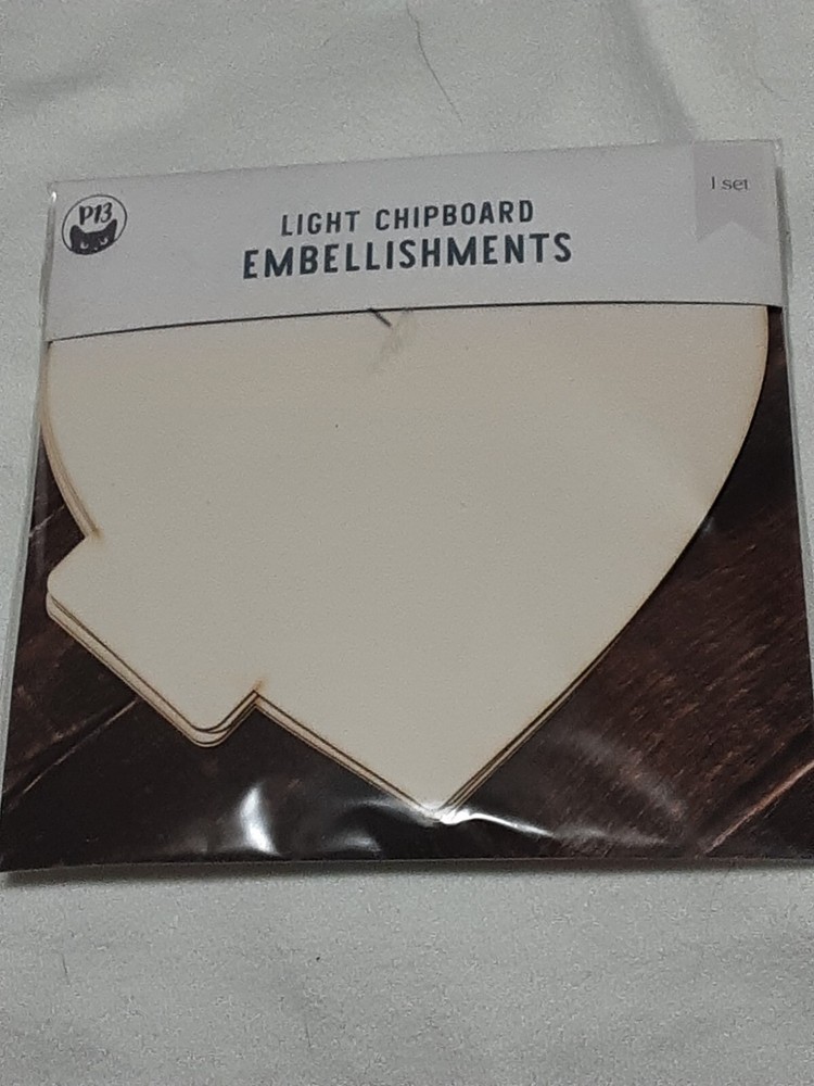 P13 Light Chipboard Embellishments Bundle 10assorted medium & large sizes