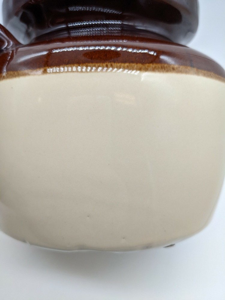 Vintage McCoy Pottery Two Handle Brown / Tan Stoneware Bean Pot