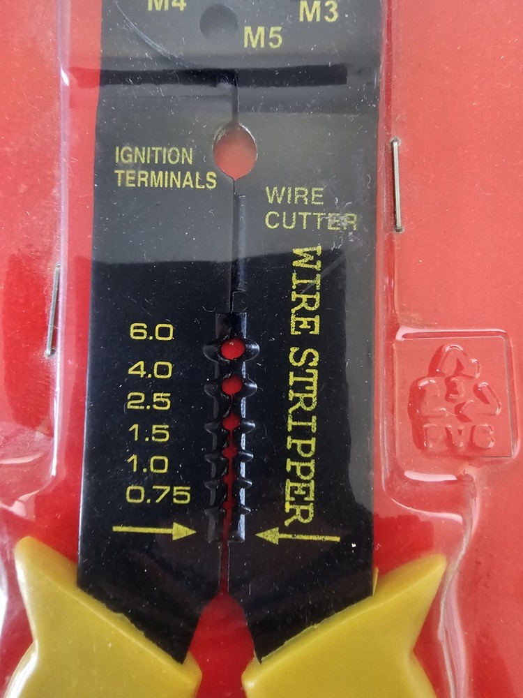 8" Crimping Tool / Wire Stripper - Black w/ Yellow Handle - 8 Inches