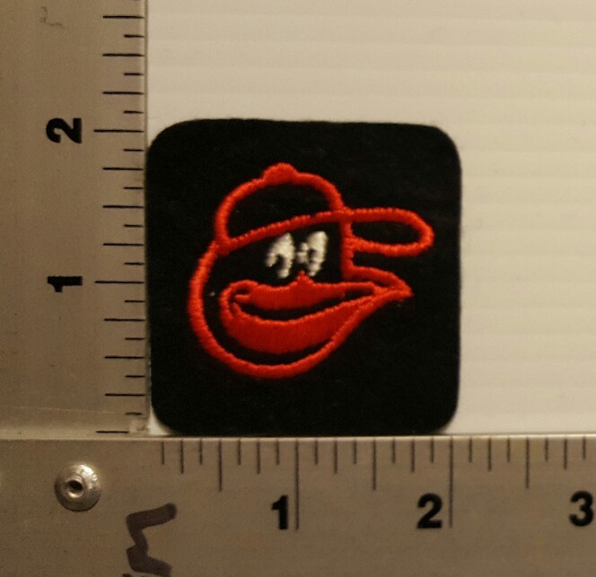 1-PCS BALTIMORE ORIOLES (SQUARE) (BLACK & ORANGE)   VINTAGE EMBROIDERED PATCH