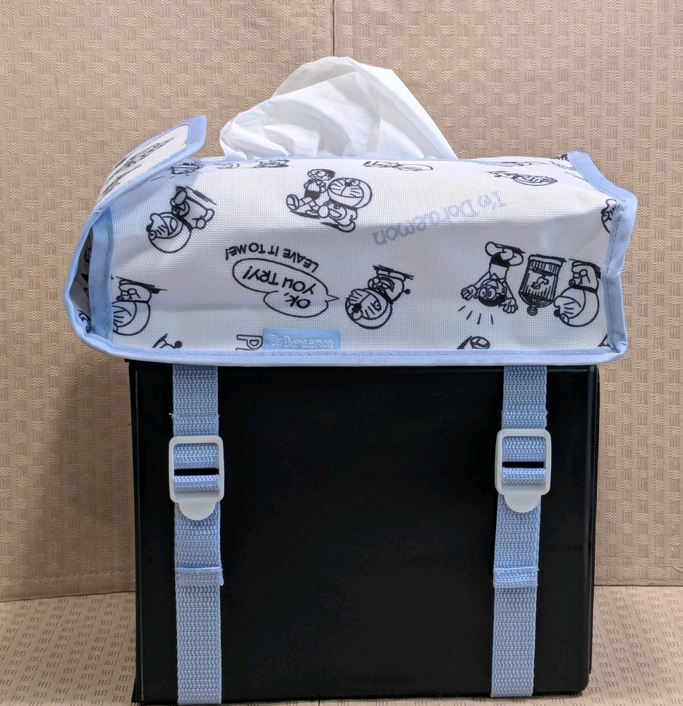 Car Tissue Box Cover w Adjustable Straps-"I'm Doraemon" Comic Print New