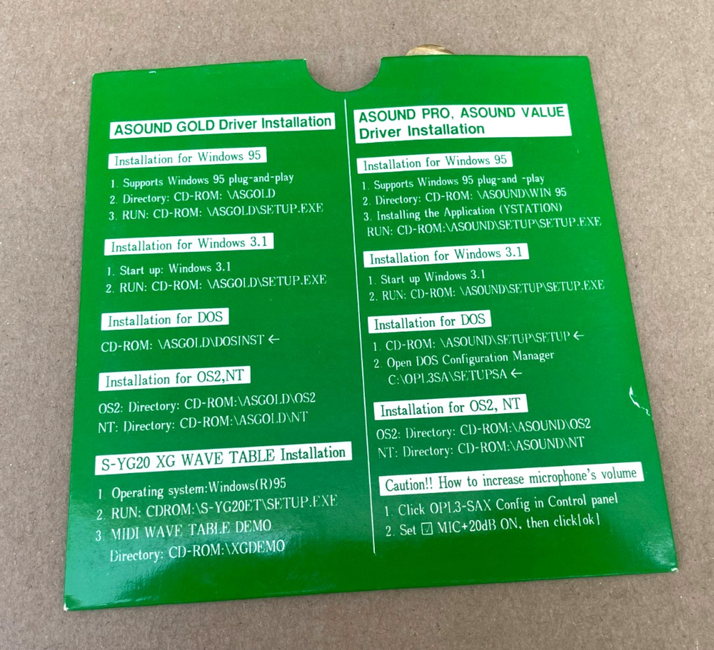 Asound Gold Pro Value Sound Card PC Sofware