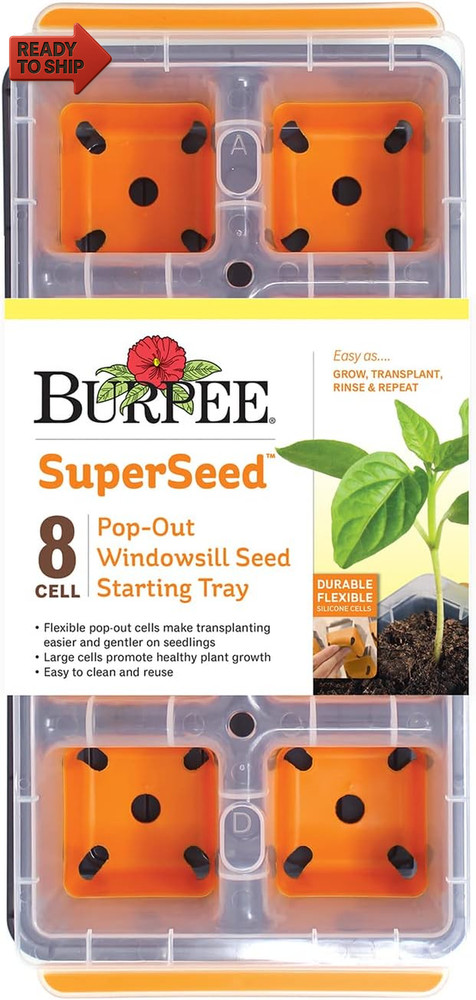Burpee Superseed Windowsill Seed Starting Tray | 8 XL Cell | Seed Starter Tray