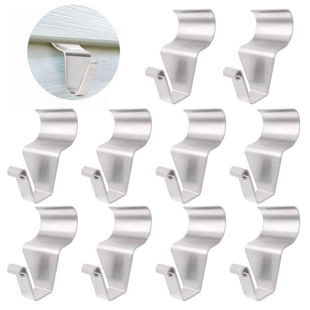 Vinyl Siding Hooks 10 Pack Heavy Duty Stainless Steel Low Profile No Hole Hanger