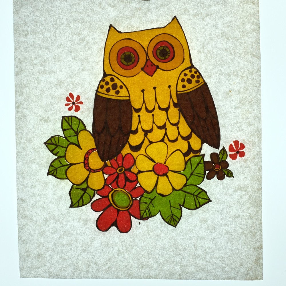 Authentic VINTAGE Owl Heat Transfer Iron On