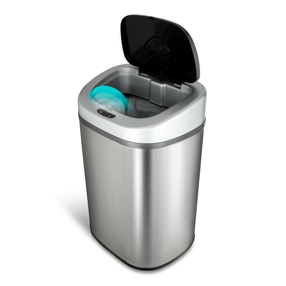 kitchen motion sensor trash can touchless stainless steel garbage bin 21 gallon