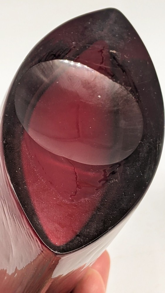 Studio Glass Cased Red Bud Vase Bottle