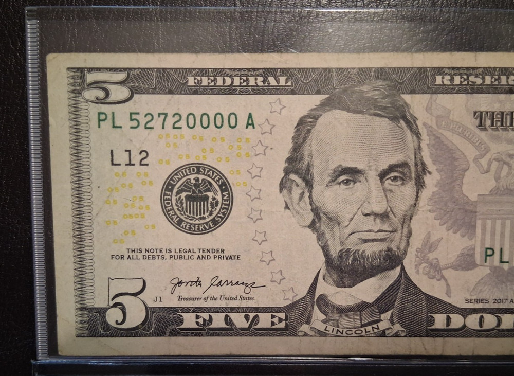 US ONE and FIVE DOLLARS 2006-2017 LOW SERIAL NUMBER VF