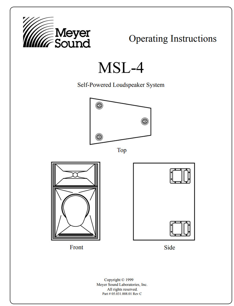 Meyer Sound MSL4 Large Format Point Source Wide Coverage Loudspeaker 6 Available
