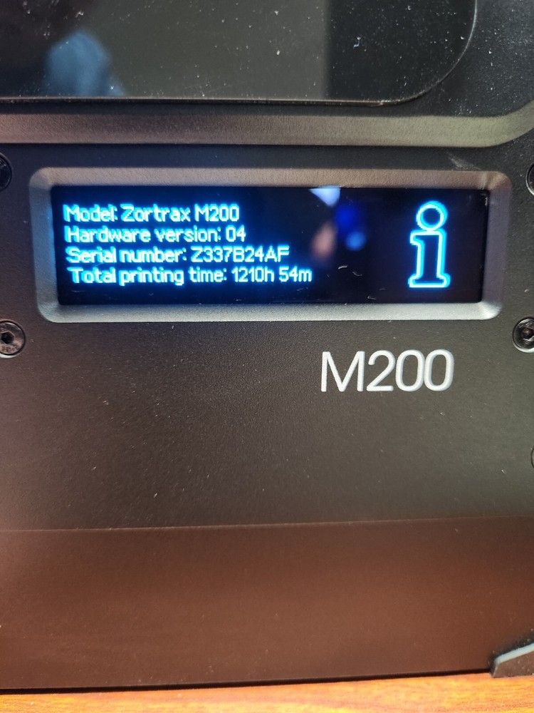 ZORTRAX M200 3D Printer - Used