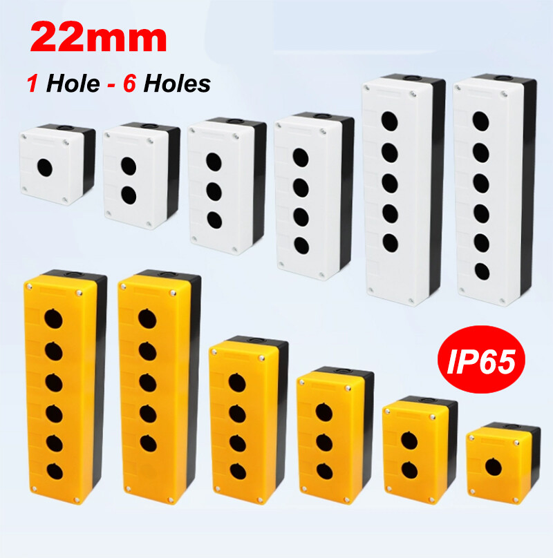 22mm Plastic Control Enclosure Waterproof Push Button Switch Box ON/OFF 1-6 Hole
