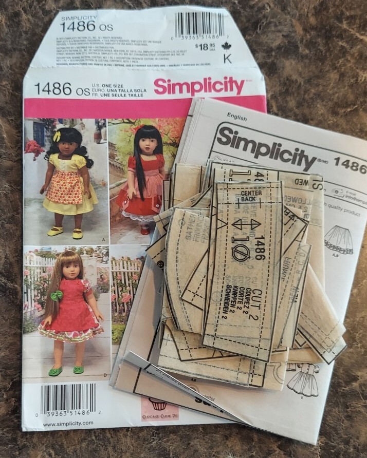Simplicity Doll Clothes Pattern 18" Dolls ~Cut~ All Pieces Here!