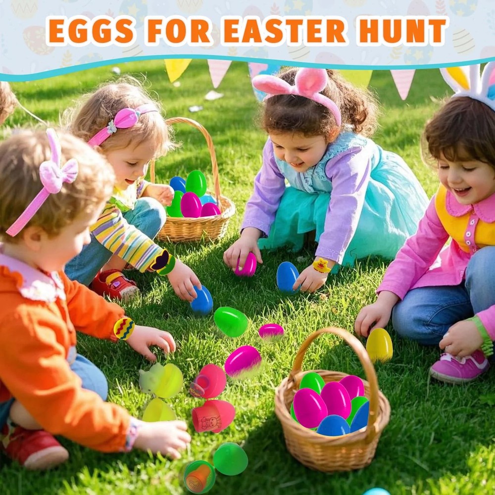 300Pcs Bulk Easter Eggs with Toys inside Easter Eggs Fillers Plastic Eggs for Ea