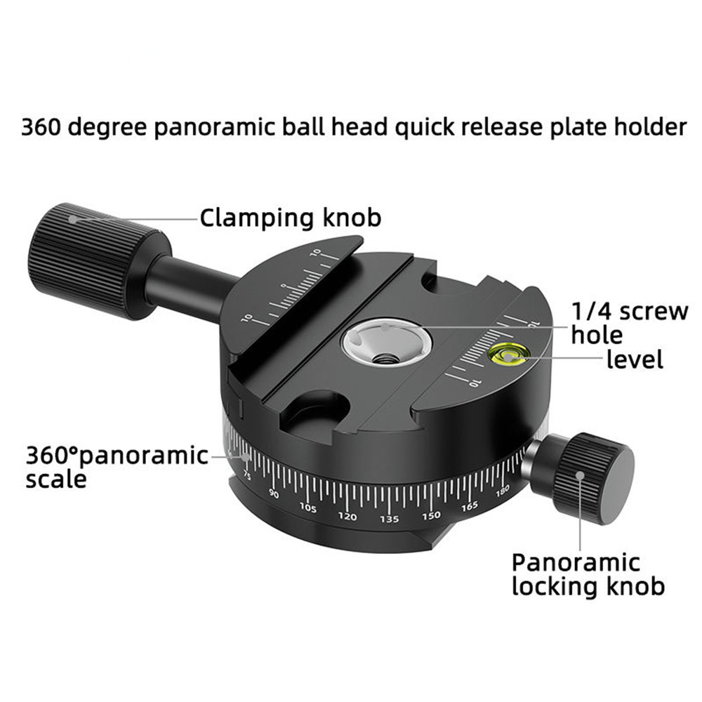 360° Panorama Quick Release Plate Clamp with Quick Release Plate for DSLR Camera