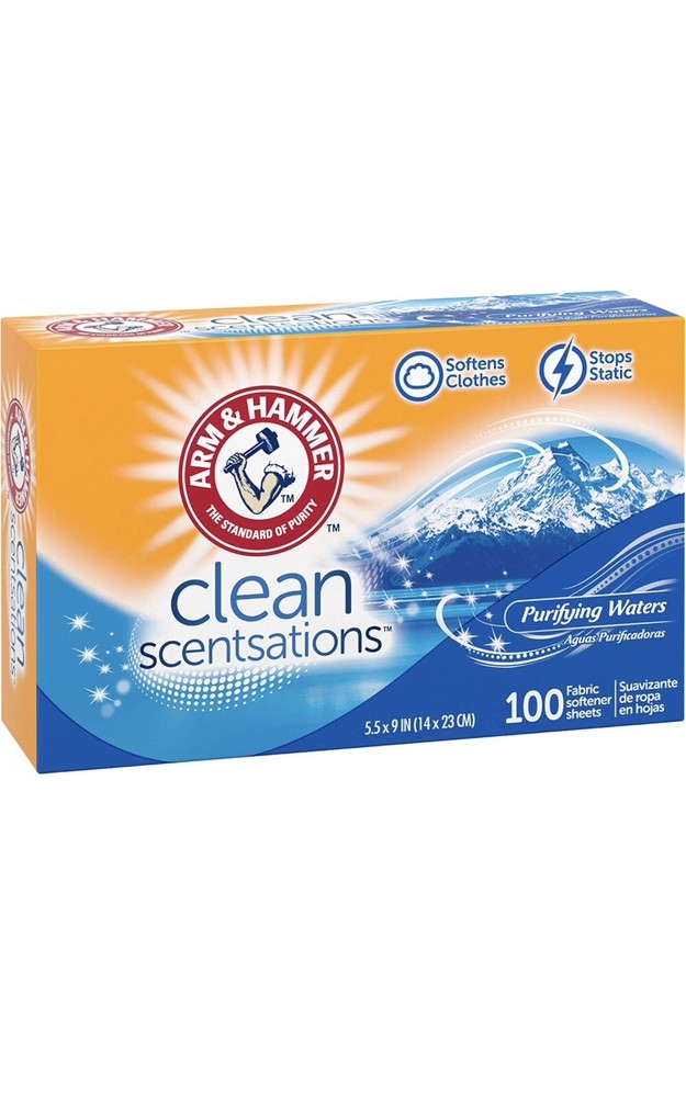 Arm & Hammer | Clean Scentsations | 100 Fabric Softener Sheets | Single Pack