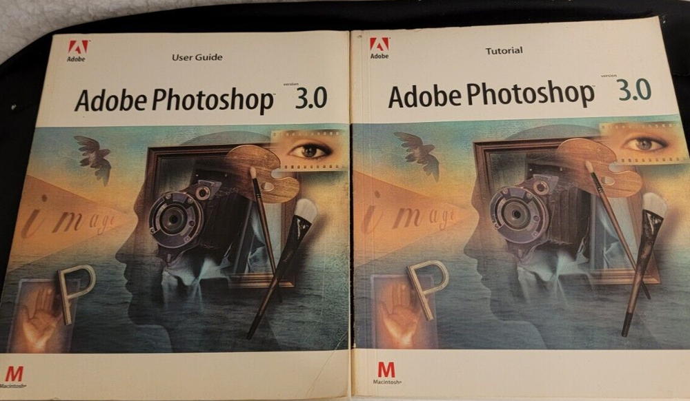 ADOBE PHOTOSHOP 3.0 vintage ORIGINAL Set Manual. User/Tutorial 94' MACHINTOSH