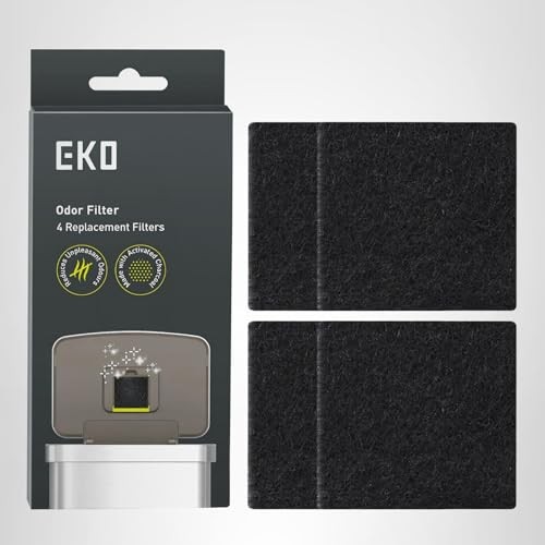 EKO Trash Can Odor Filter Refills for and Refill Pack, Black
