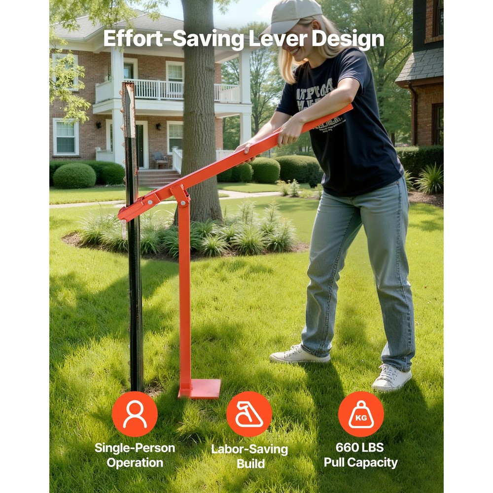 Uimoso 36" T Post Fence Remover Post Puller 47" Lifting Chain with Puller Plat