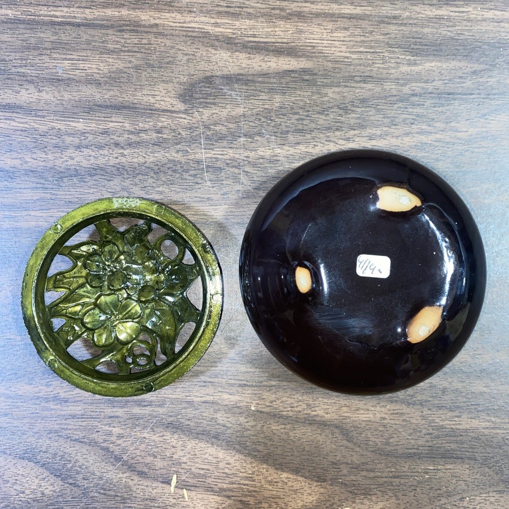 Ceramic Incense Burner, Green Brown Color available