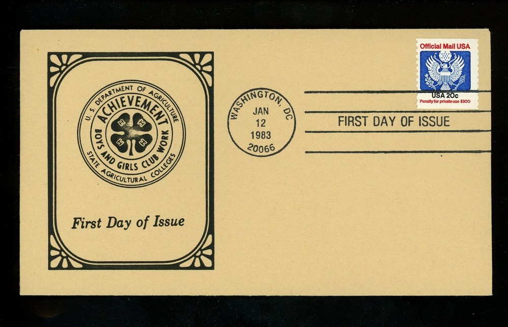 US FDC #O135 George Alexander 1983 Washington DC Official Mail Eagle HC