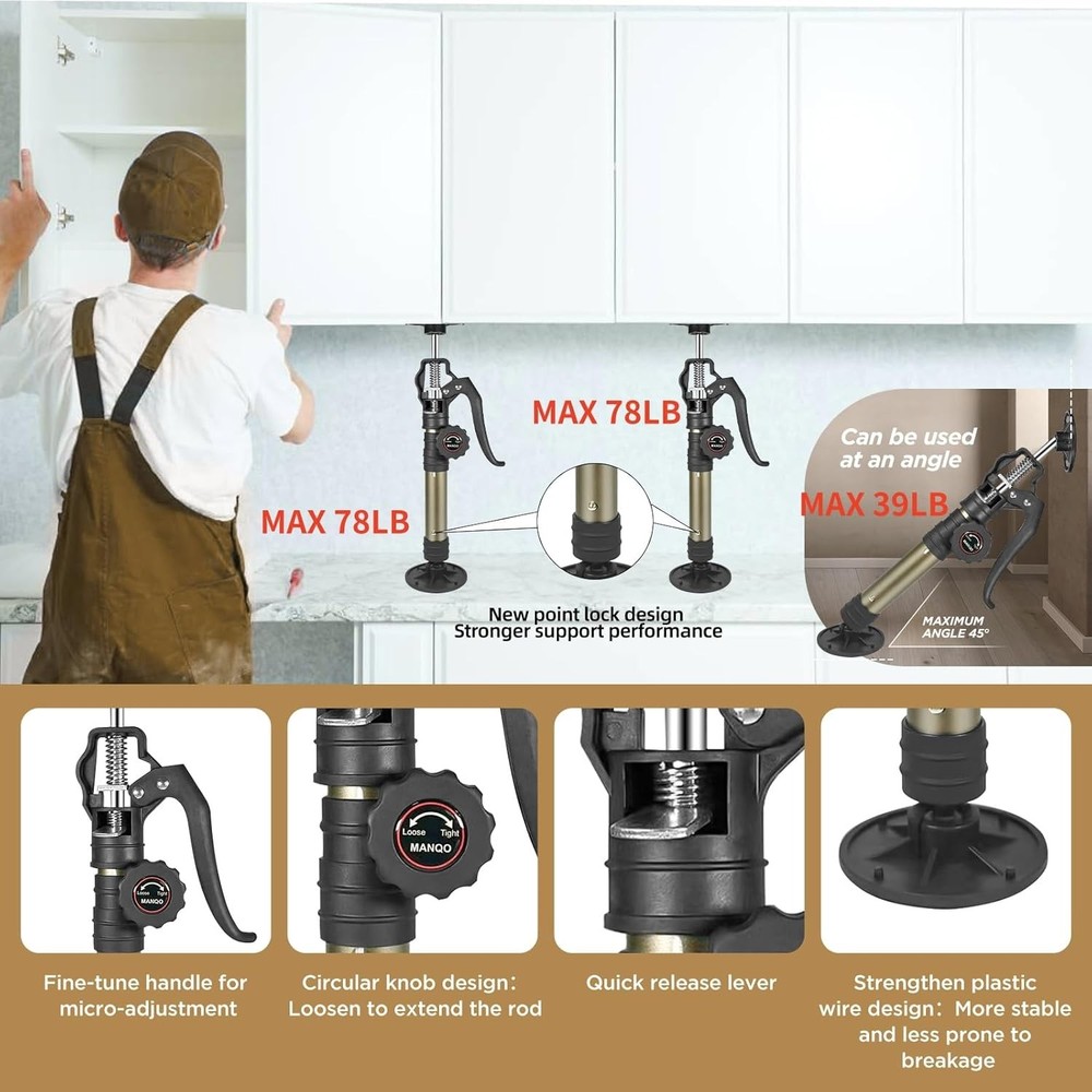 Cabinet Jacks for Installing Cabinet 3rd Hand Support System Adjustable Supp...