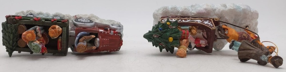 Vintage Assorted Holiday Themed Ceramic Snow Vehicles [2]
