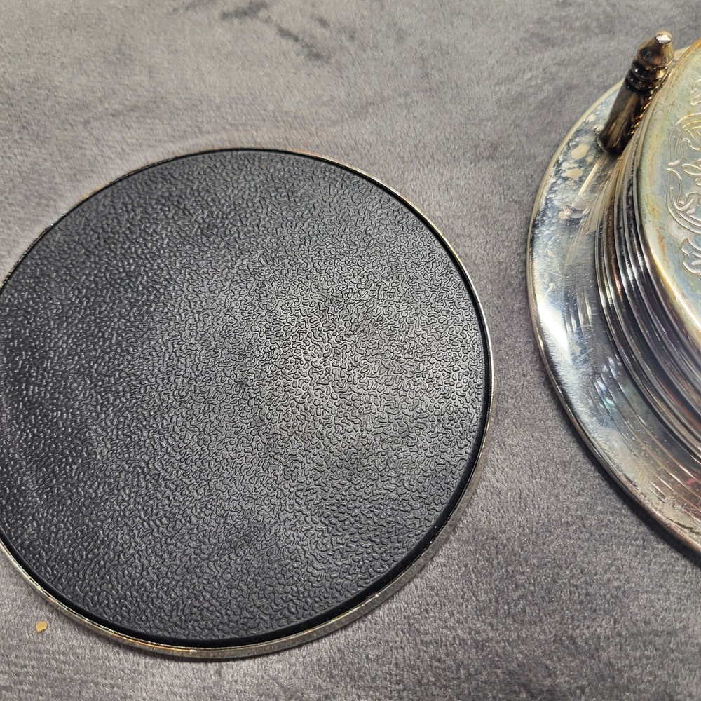 Silverplate Coasters With Stand Caddy 7 Piece Set Needs Polished