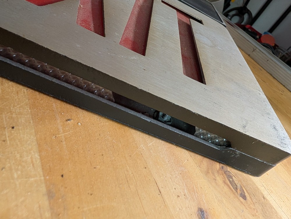 Vintage EXIT Sign Cast Aluminum Light Single Sided - Untested