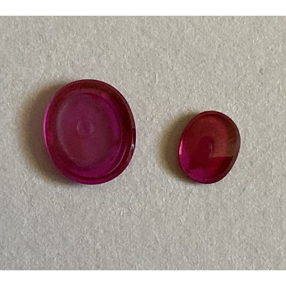 Antique Faceted Ruby Stone Pair
