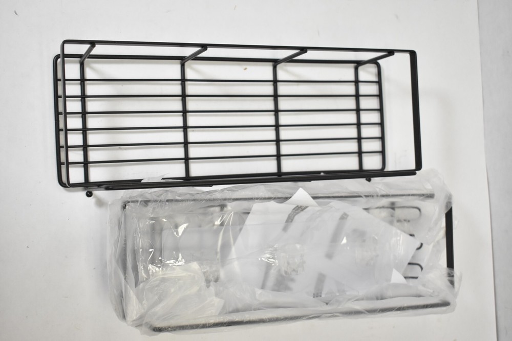 2 Pack Shower Caddy Adhesive Shelf No Drilling Rust Proof Matte Black Bathroom