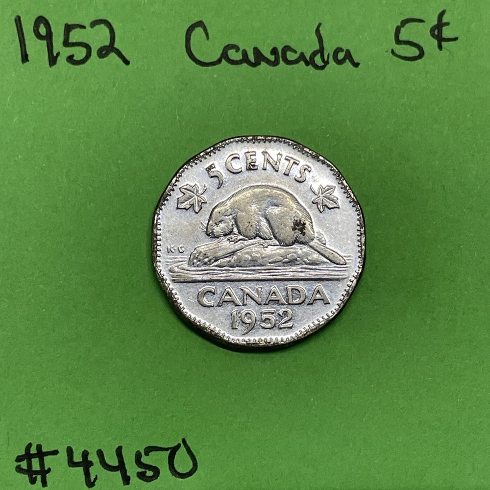 1952 Canada 🇨🇦 5 cents Nickel coin