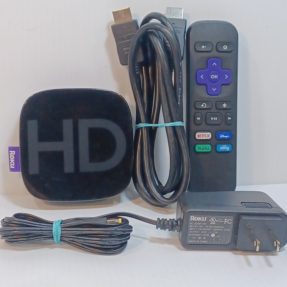 Roku 2 Digital HD Media Streamer Model 3000X with AC Adapter & Remote