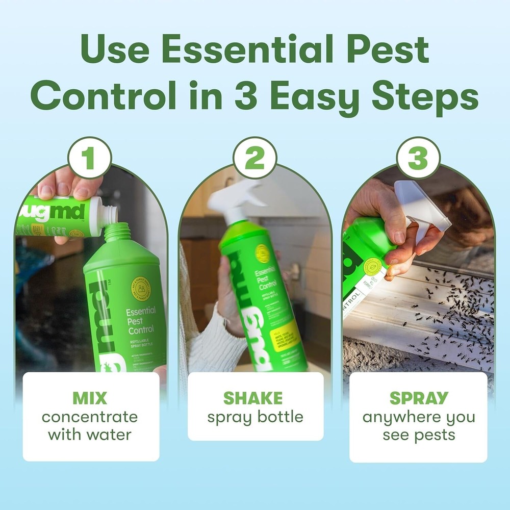 BugMD Pest Control Essential Oil Concentrate 3.7 oz Plant Powered Bug Spray
