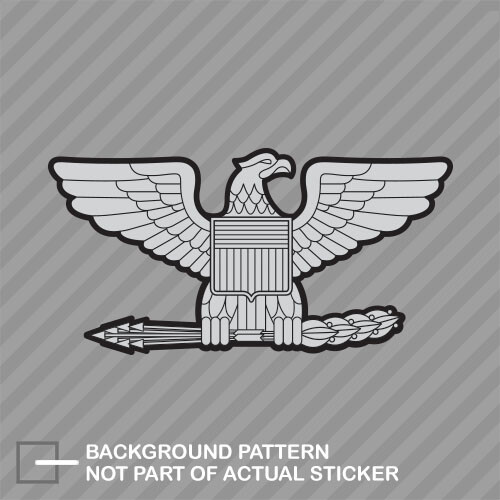Rank Colonel Eagle Shaped Sticker Decal Vinyl insignia