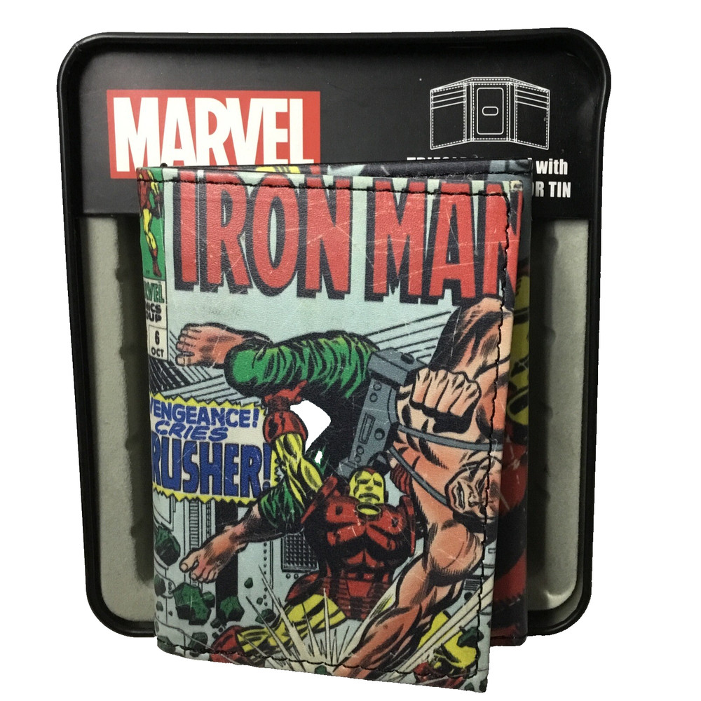 Marvel Iron Man Comic Cover Logo Tri-Fold Wallet