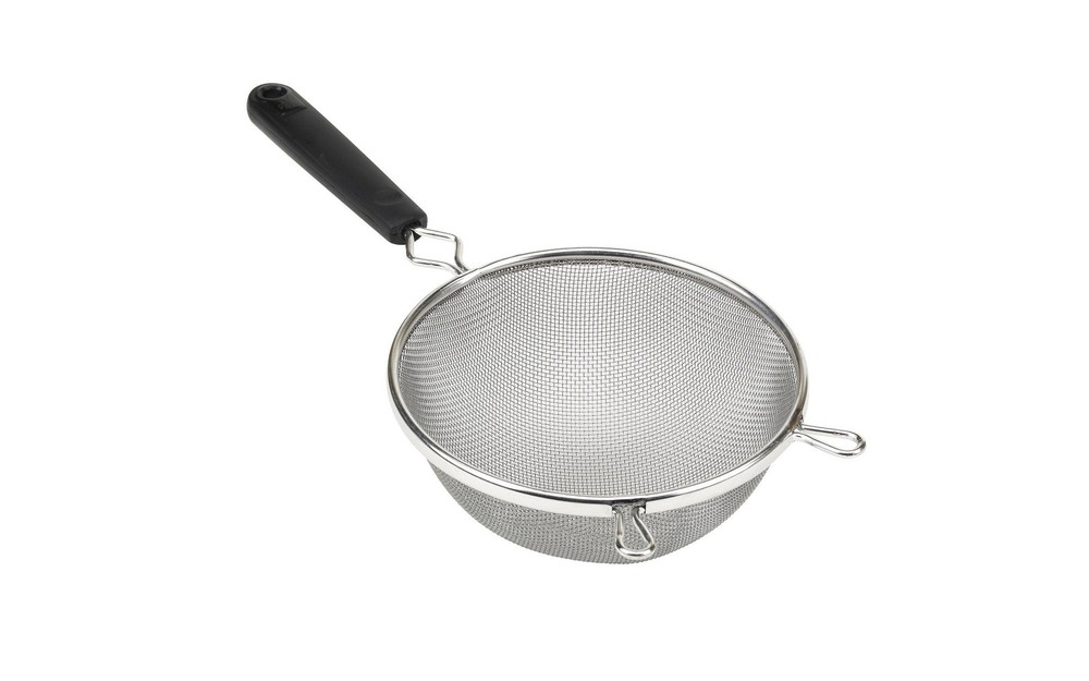 GoodCook Everyday 6 Inch Fine Mesh Strainer with Medium, Black & Silver