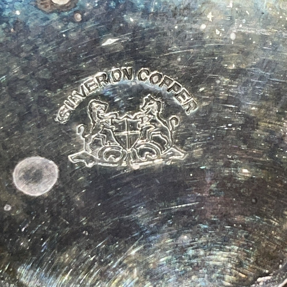 Vintage Silver On Copper Footed Bowl